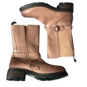 🦄 SoftWalk Beige Moto Boots for Women SZ 12 M (NWT)